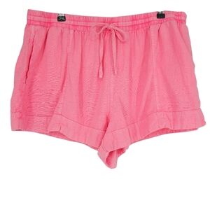 Universal Thread Shorts Linen Hot Pink Pull On Stretch Waist High Rise 2XL